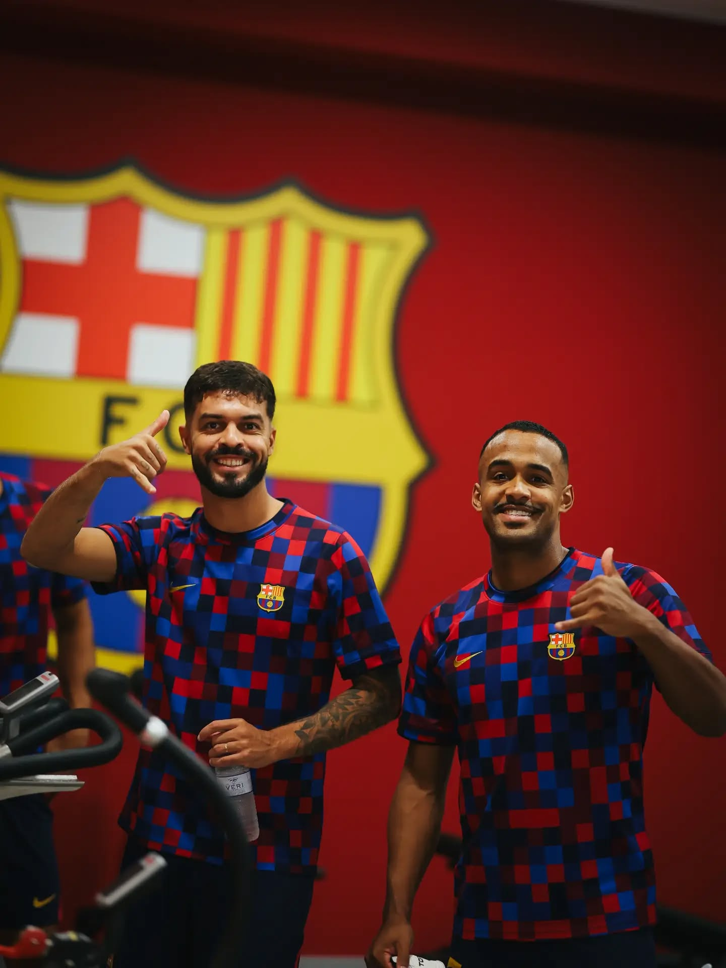 Matheus y Joao Victor en un entrenamiento con el Barça